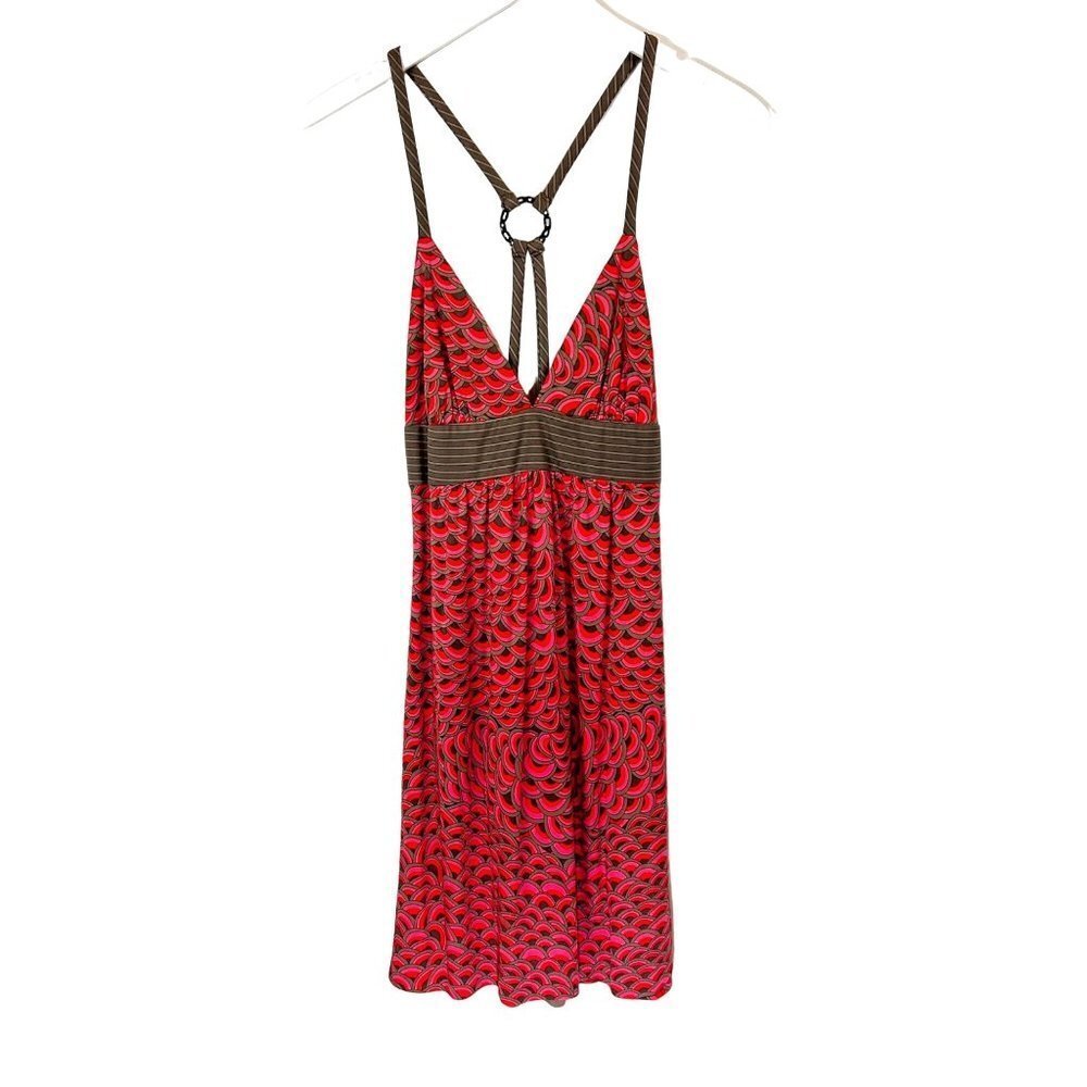 Trina Turk Dress Womens Size 2 Pink/Red Geometric Silk Printed Empire